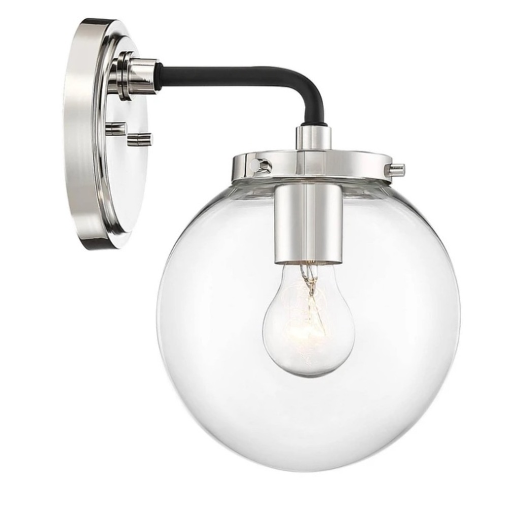 Modern Glass Globe Wall Sconce - Picture 7 of 8